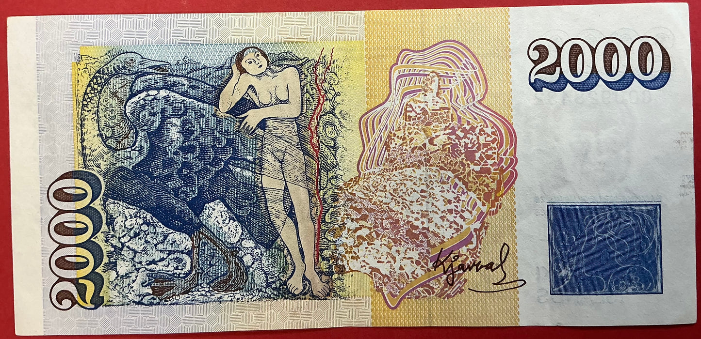 Iceland - 2000 Krónur (1995) P#57a Kvalitet 1+