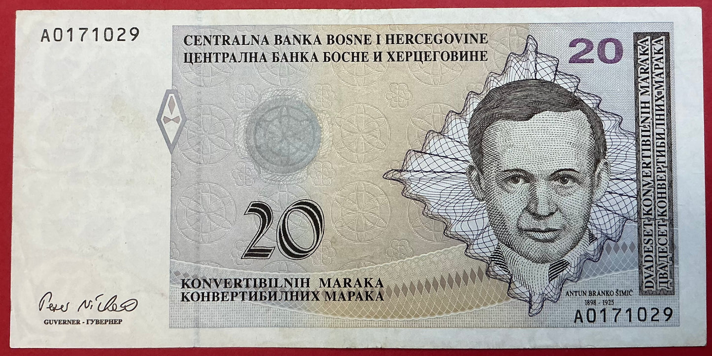 Bosnia Hercegovina - 20 Convertible Maraka (1998) P#65a Kvalitet 1/1+