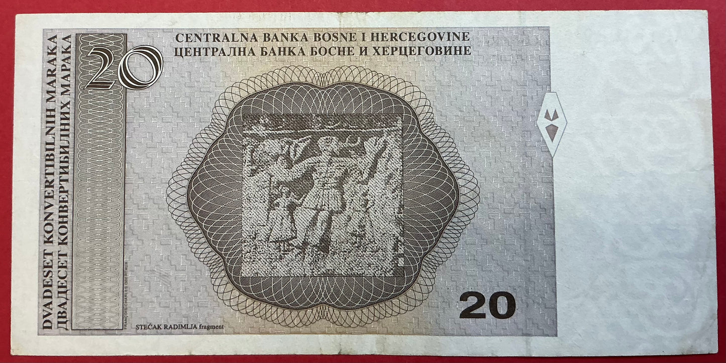 Bosnia Hercegovina - 20 Convertible Maraka (1998) P#65a Kvalitet 1/1+