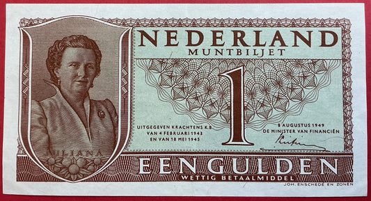 Netherlands - 1 Gulden 8.8.1949 P#72 Kvalitet 1+/01
