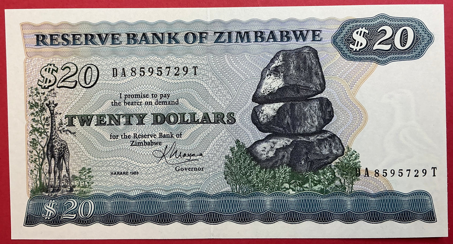 Zimbabwe - 20 Dollars 1983 P#4c Kvalitet 0