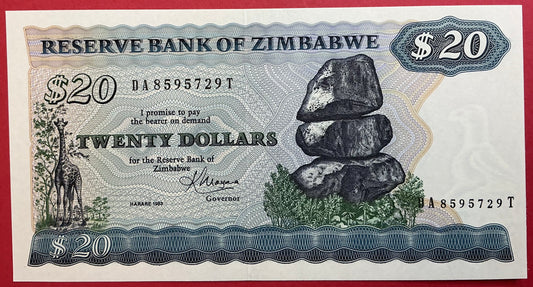 Zimbabwe - 20 Dollars 1983 P#4c Kvalitet 0