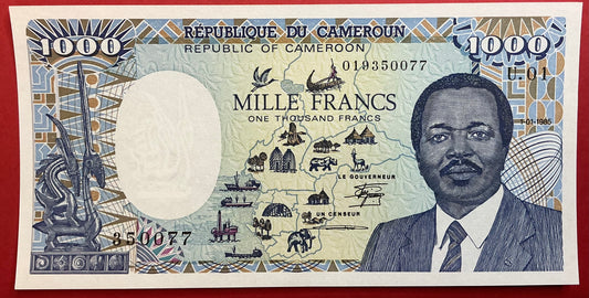 Cameroun - 1000 Francs 1.1.1985 P#25 Kvalitet 0