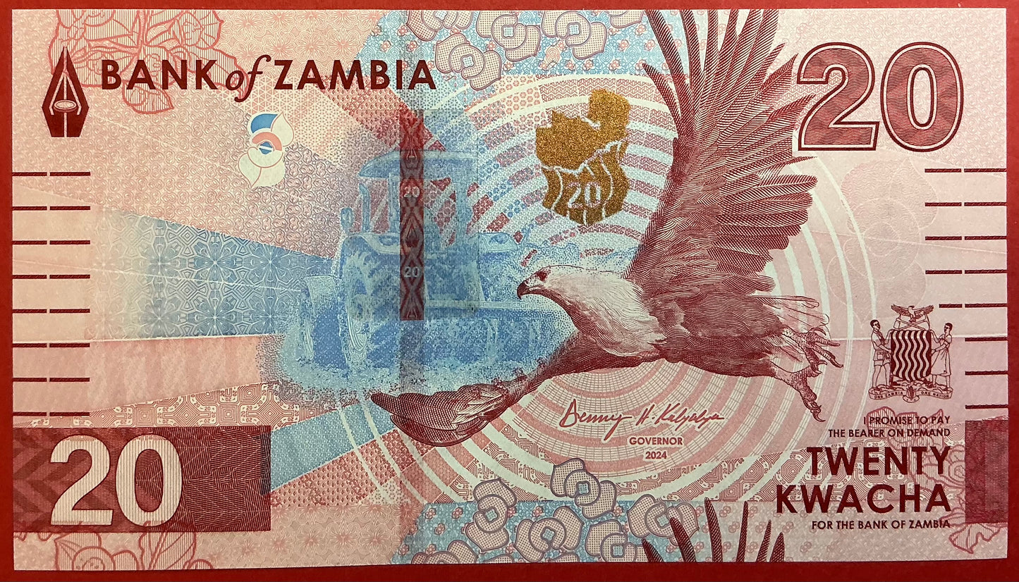 Zambia - 20 Kwacha 2024 P#W63 Kvalitet 0