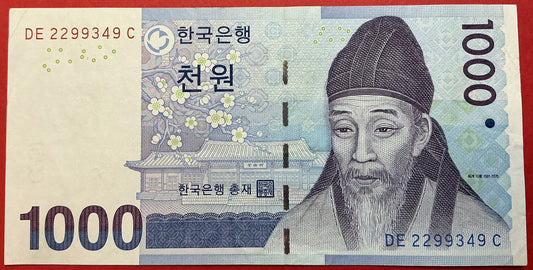South Korea - 1000 Won (2007) P#54a Kvalitet 1+
