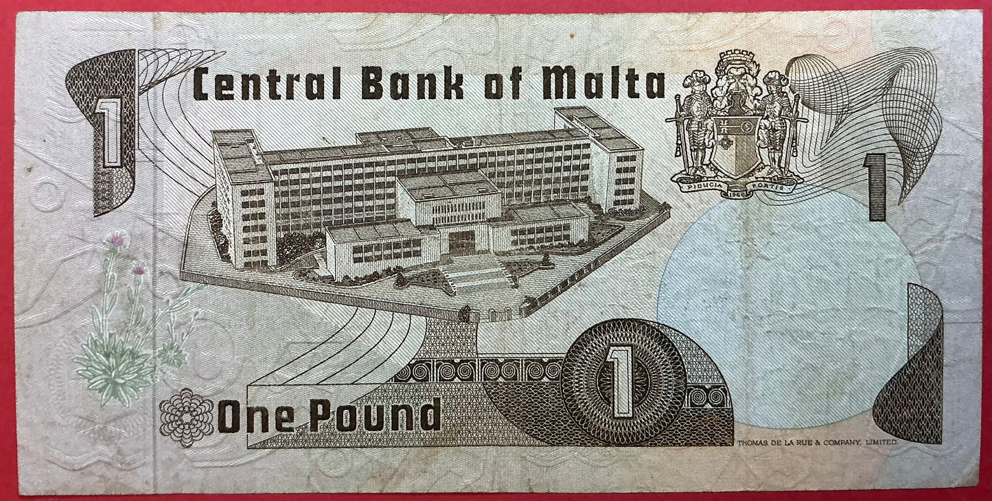 Malta - 1 Lira (1979) P#34b Kvalitet 1/1+