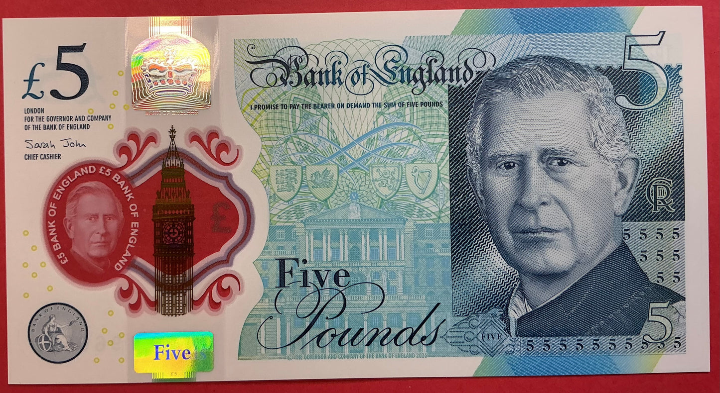 Great Britain - 5 Pounds 2023 P#W398 Kvalitet 0