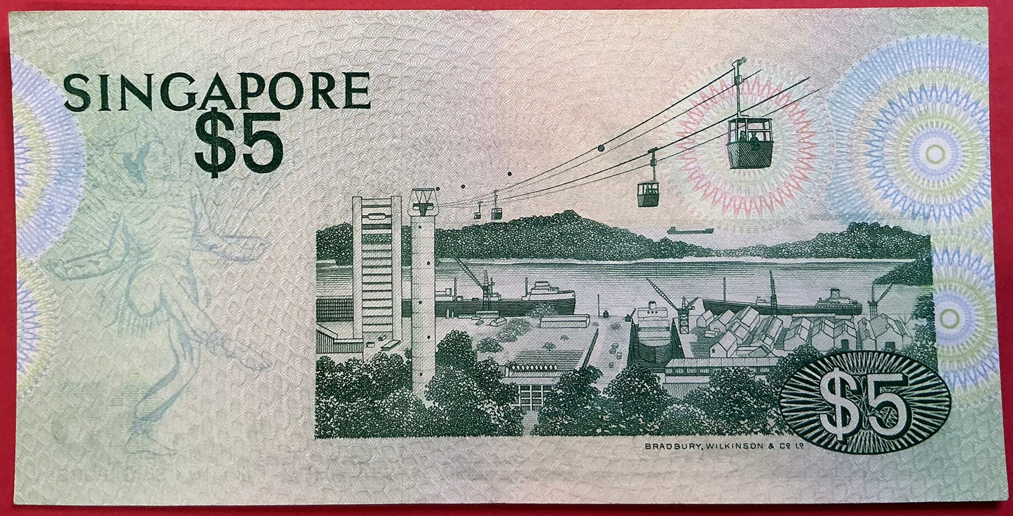 Singapore - 5 Dollars (1976) P#10 Kvalitet 1+