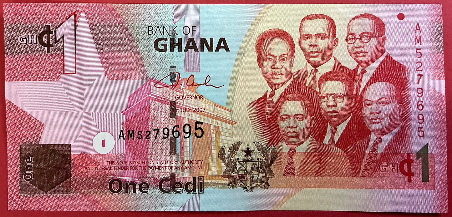 Ghana - 1 Cedi 1.7.2007 P#37a Kvalitet 01