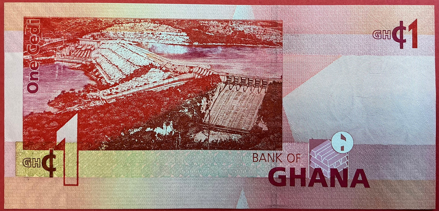Ghana - 1 Cedi 1.7.2007 P#37a Kvalitet 01