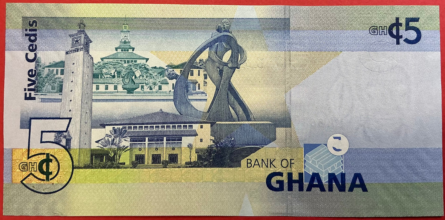 Ghana - 5 Cedis 1.7.2007 P#38a Kvalitet 01