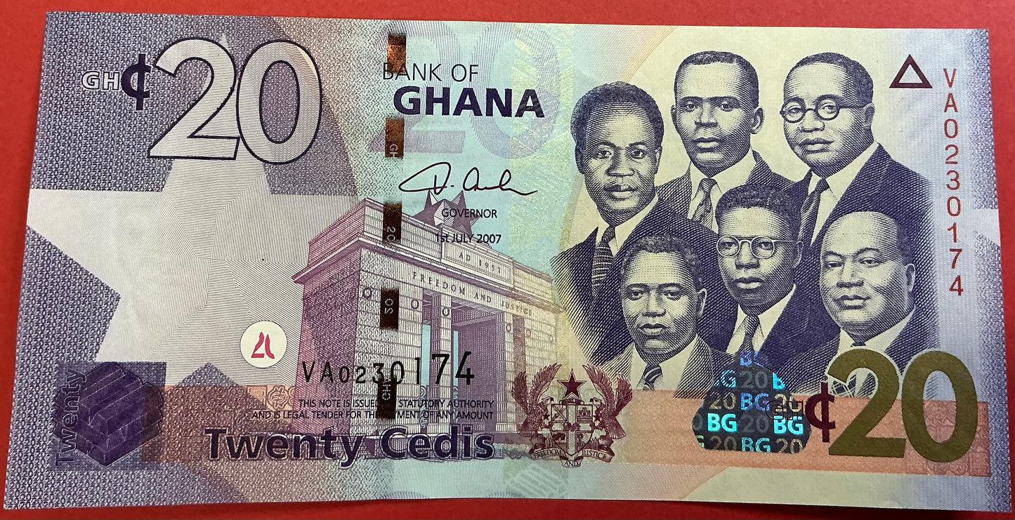 Ghana - 20 Cedis 1.7.2007 P#40a Kvalitet 01