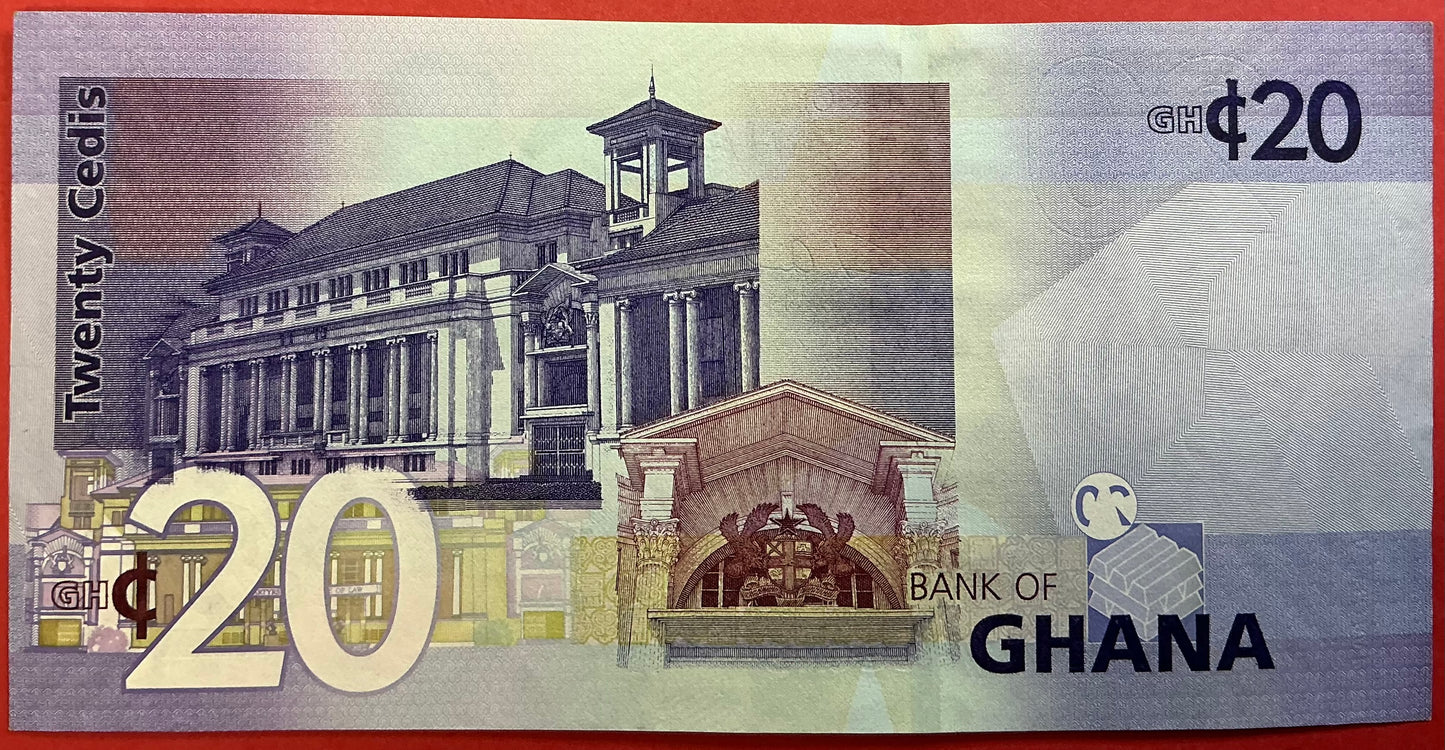 Ghana - 20 Cedis 1.7.2007 P#40a Kvalitet 01