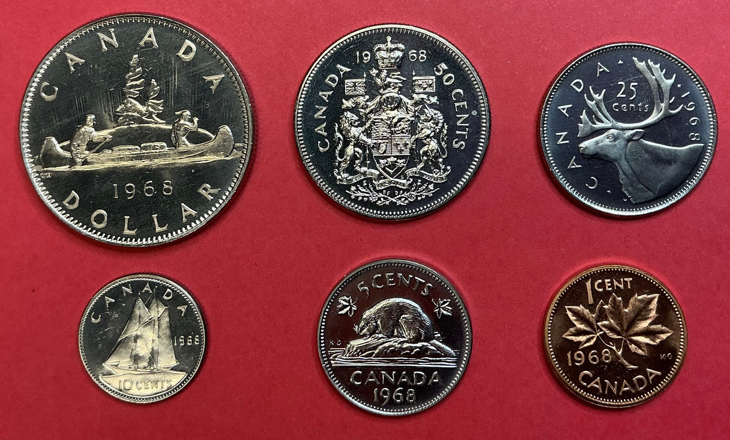 Canada - 6 Different 1968 Type Set Unc.