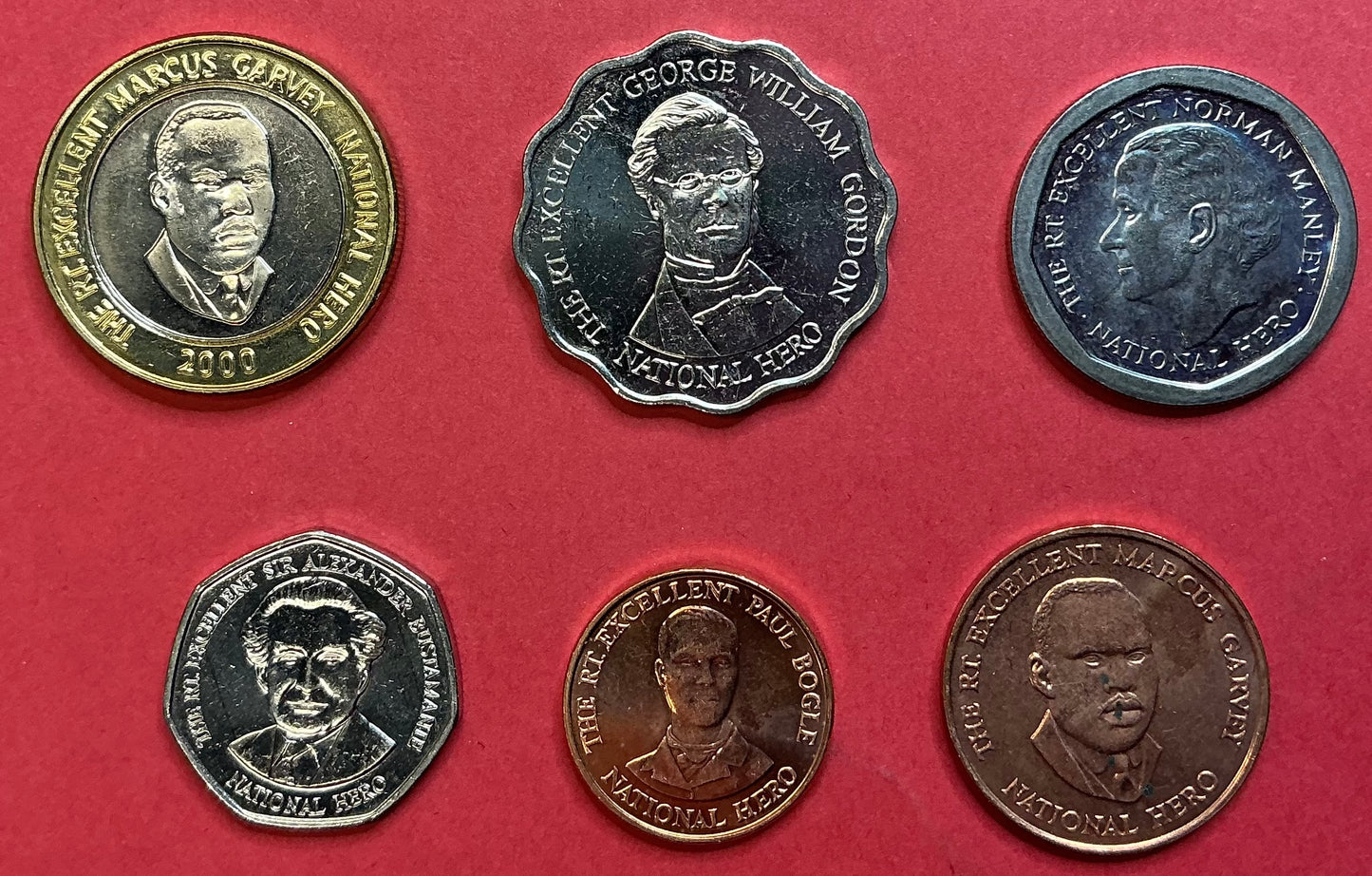 Jamaica - 6 Different 1995-2000 Type Set Unc.