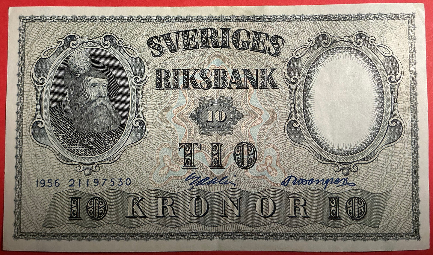 Sweden - 10 Kronor 1956 P#43d Kvalitet 01/0