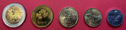 Indonesia - 5 Different 1992-1996 Type Set Unc.
