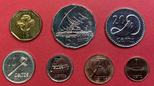 Fiji - 7 Different 1990-1995 Type Set Unc.