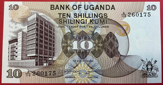Uganda - 10 Shillings (1979) P#11b Kvalitet 0