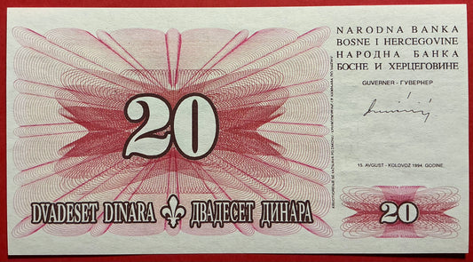 Bosnia Herzegovina - 20 Dinara 1994 P#42a Kvalitet 0