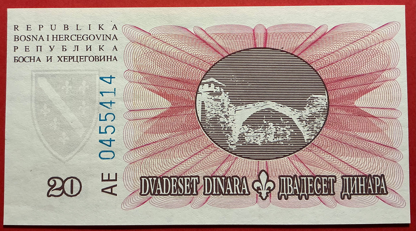 Bosnia Herzegovina - 20 Dinara 1994 P#42a Kvalitet 0