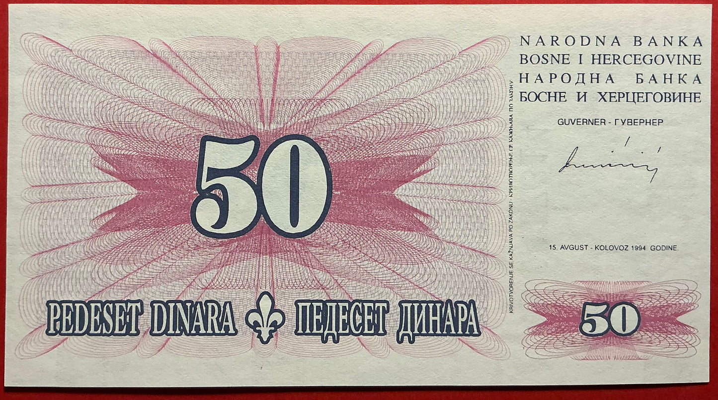 Bosnia Herzegovina - 50 Dinara 1994 P#43a Kvalitet 0