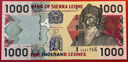 Sierra Leone - 1000 Leones 1.2.2002 P#24a Kvalitet 0