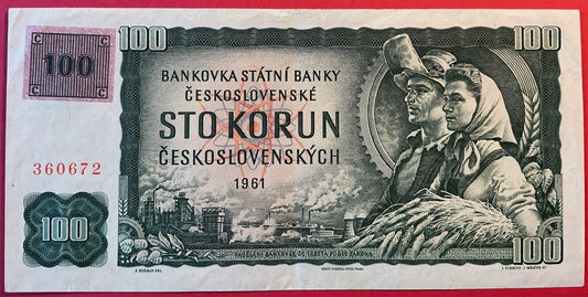 Czech Republic - 100 Korun (1993-old Date 1961) P#1j Kvalitet 1+/01