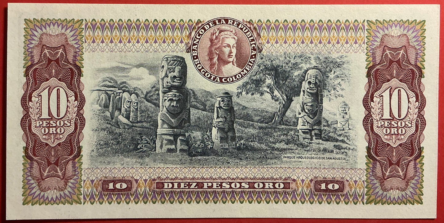 Columbia - 10 Pesos Oro 1.1.1978 P#407f Kvalitet 0