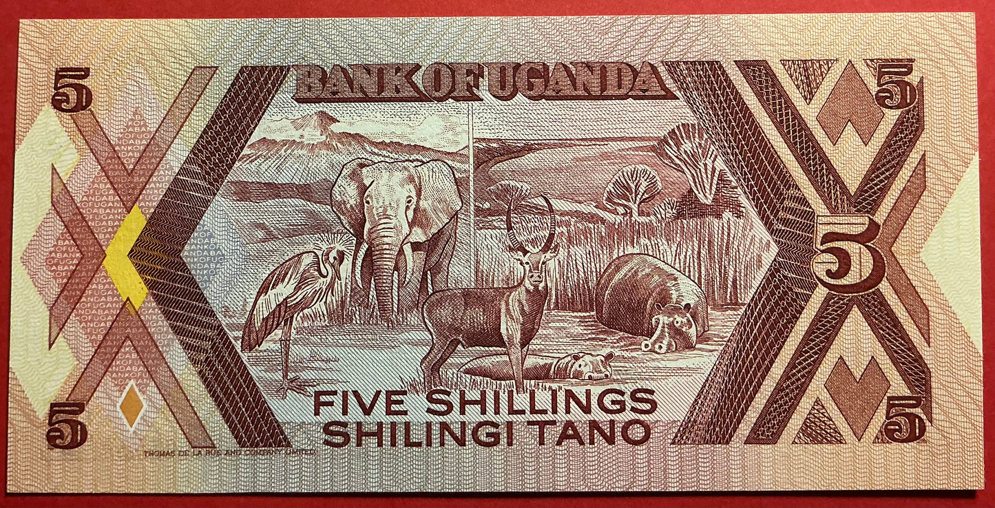 Uganda - 5 Shillings 1987 P#27 Kvalitet 0