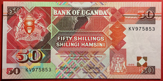 Uganda - 50 Shillings 1989 P#30b Kvalitet 0