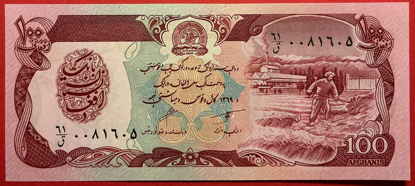 Afghanistan - 100 Afghanis 1990 P#58b Kvalitet 0