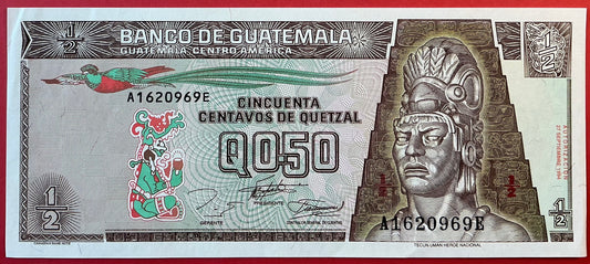 Guatemala - 1/2 Quetzal 27.9.1994 P#86b Kvalitet 01