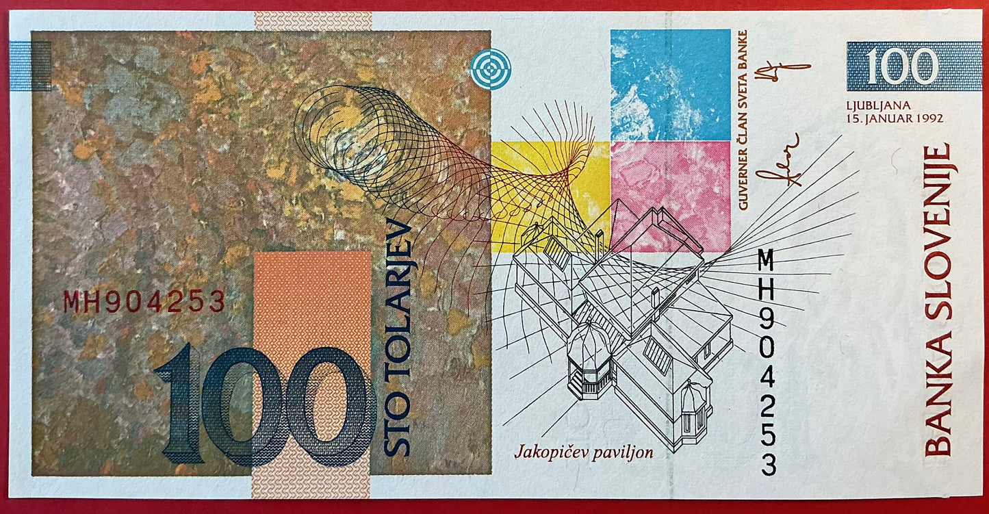 Slovenia - 100 Tolarjev 15.1.1992 P#14a Kvalitet 0