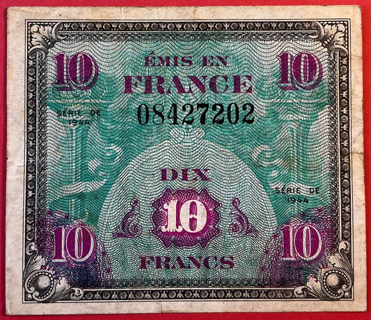 France - 10 Francs 1944 *Allied Military Currency* P#116a Kvalitet 1/1+