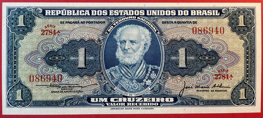 Brazil - 1 Cruzeiro 1954-58 P#150c Kvalitet 0