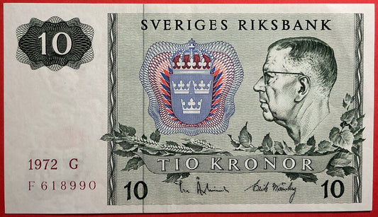 Sweden - 10 Kronor 1972 P#52c Kvalitet 01