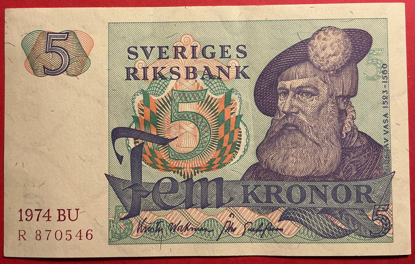 Sweden - 5 Kronor 1974 P#51c Kvalitet 01
