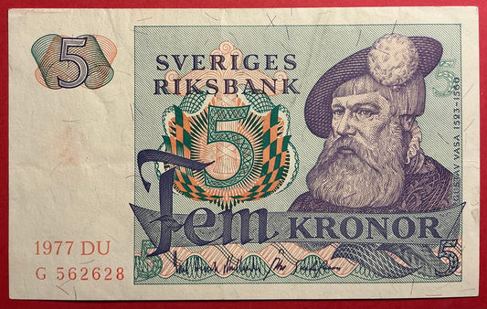 Sweden - 5 Kronor 1977 P#51c Kvalitet 1+