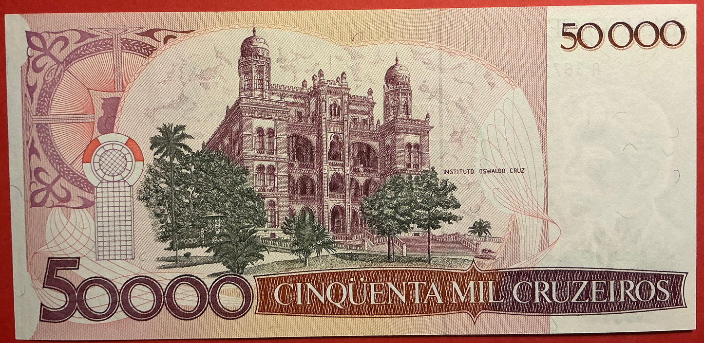 Brazil - 50 Cruzados on 50.000 Cruzeiros (1986) P#207a Kvalitet 0
