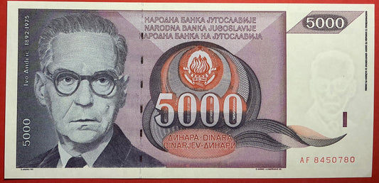 Yugoslavia - 5000 Dinara 1991 P#111 Kvalitet 01/0