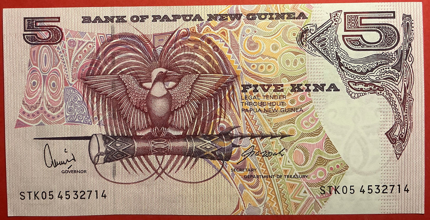 Papua New Guinea - 5 Kina 2005 P#13f Kvalitet 01