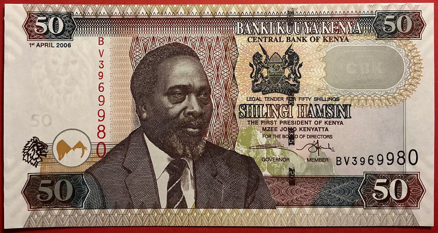 Kenya - 50 Shillings 1.4.2006 P#47b Kvalitet 01/0