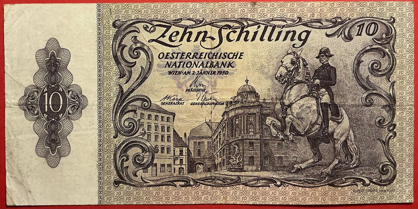 Austria - 10 Schilling 2.1.1950 P#128 Kvalitet 1