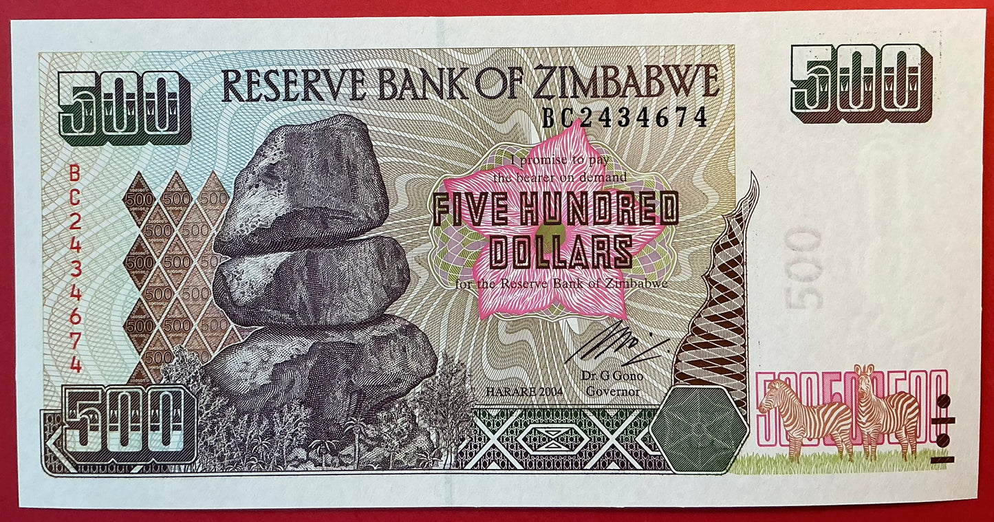Zimbabwe - 500 Dollars 2004 P#11b Kvalitet 0