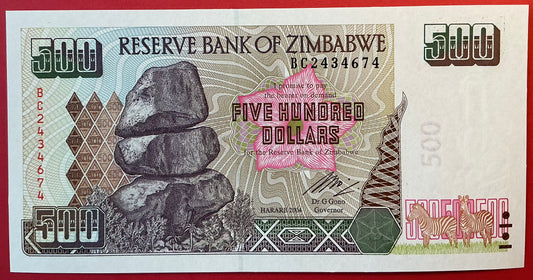 Zimbabwe - 500 Dollars 2004 P#11b Kvalitet 0