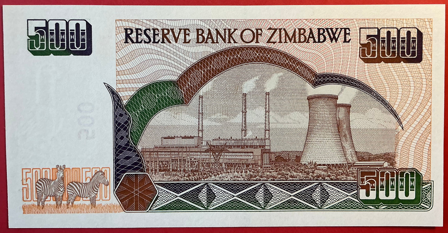 Zimbabwe - 500 Dollars 2001 P#11a Kvalitet 0