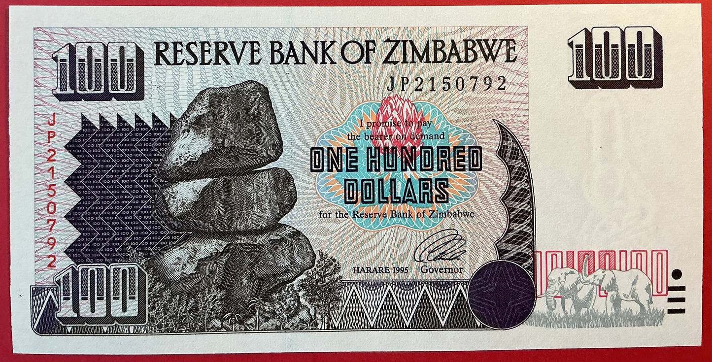 Zimbabwe - 100 Dollars 1995 P#9a Kvalitet 0