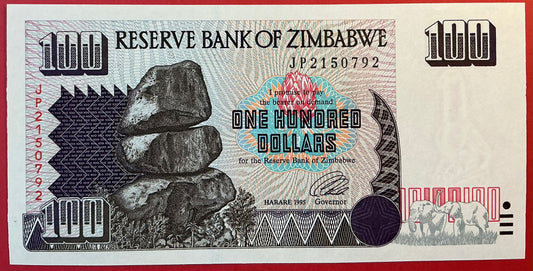 Zimbabwe - 100 Dollars 1995 P#9a Kvalitet 0
