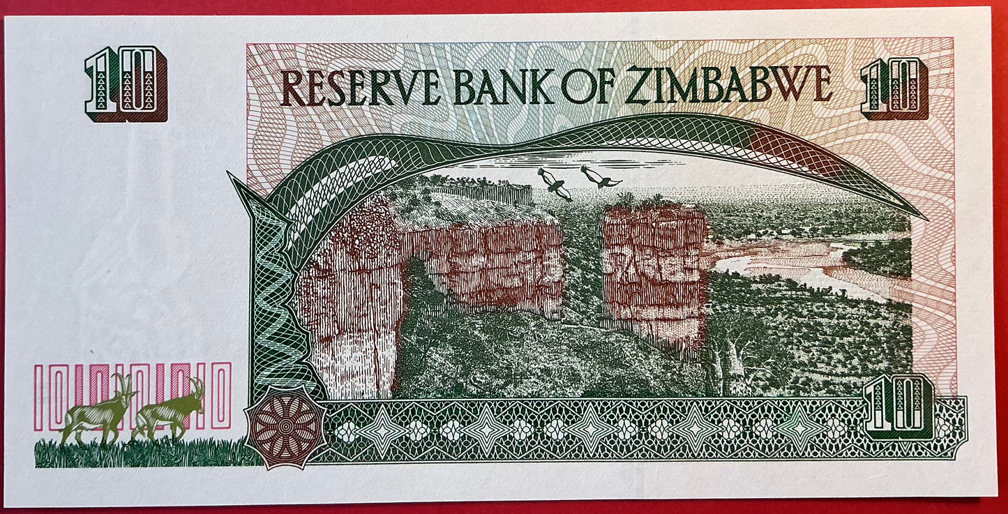 Zimbabwe - 10 Dollars 1997 P#6a Kvalitet 0